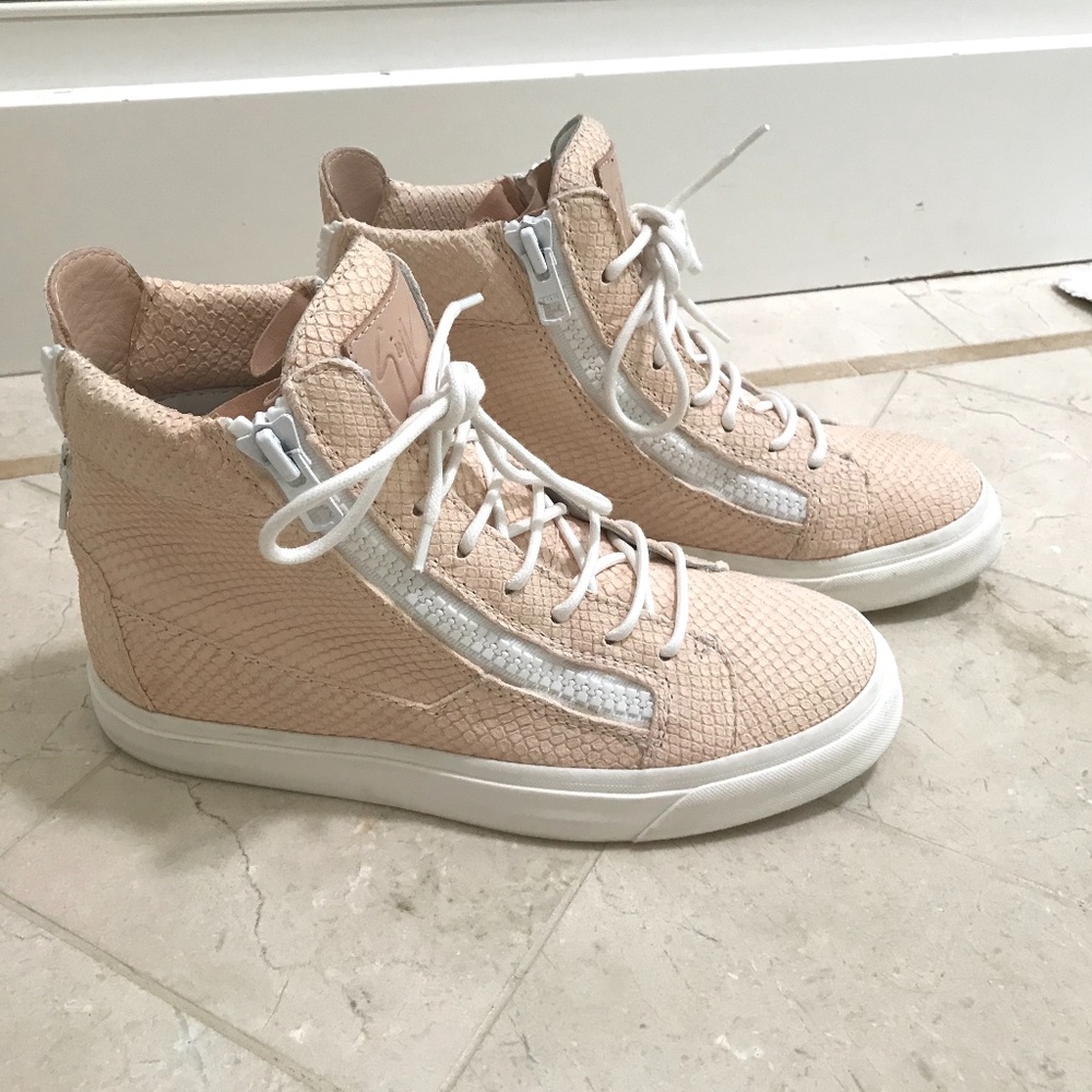 Giuseppe Zanotti Snake Embossed Leather High Top-7.5 - Picture 3 of 6